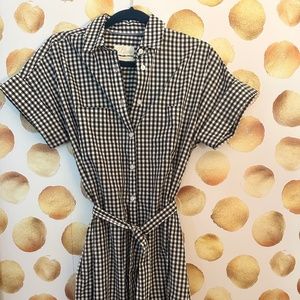 J CREW Relaxed-fit short-sleeve cotton poplin shirtdress in gingham